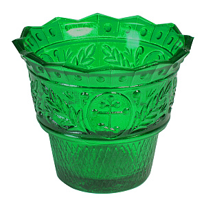 Стаканчик для лампады "Ландыш" зеленый, 8,5х7 см (стекло)