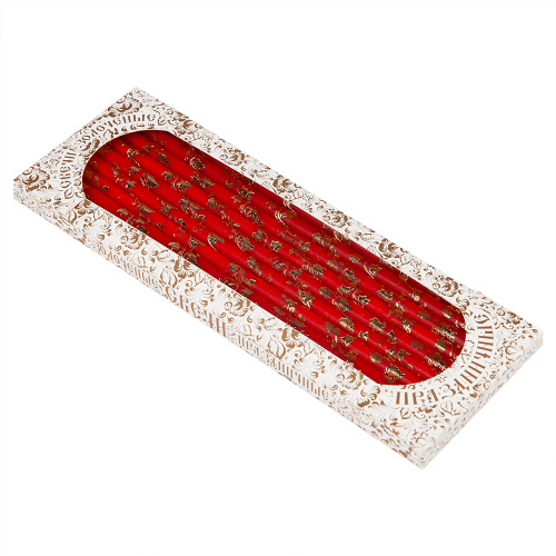 Свечи золоченые "Лоза", красные, 10 шт. фото 2