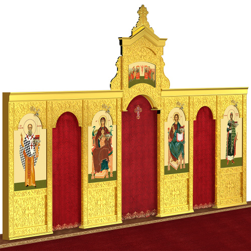 Иконостас деревянный "Суздальский" одноярусный, цвет "золото", 608х378х25,4 см фото 3