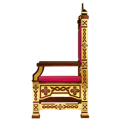 Архиерейский трон "Вятский", цвет "кипарис" с золотом (поталь), 78х72х150 см фото 3