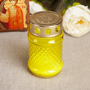 Лампада неугасимая (фонарик), высота 10,7 см (желтая)