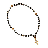 Четки из оникса с разделителями из ювелирного сплава с позолотой (40 бусин)