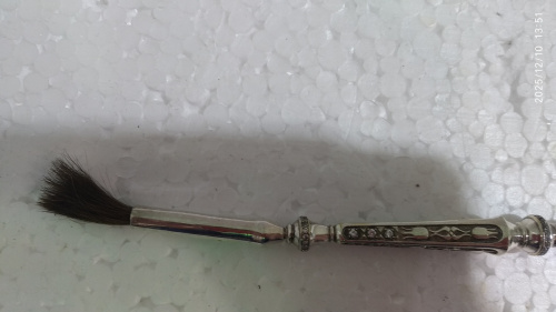 Купить стрючица из ювелирного сплава в серебрении, с запасными кисточками, длина 20,5 см, №1, у 29-1647 фото 3