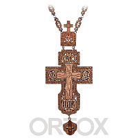 Крест деревянный наперсный, прорезной, с цепью, 7х16 см