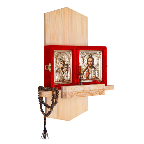 Полка для икон "Суздальская" угловая, цвет "натуральное дерево", 1 ярус фото 2