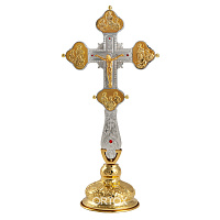 Крест напрестольный латунный с подставкой, 19х40 см, У-0644