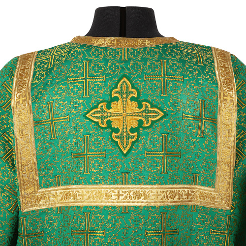 Стихарь алтарника, парча "Афон", зеленый с золотом фото 4