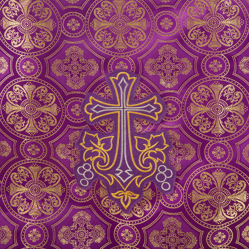 Облачение на престол фиолетовое, церковный шелк, 100х100х100 см фото 3