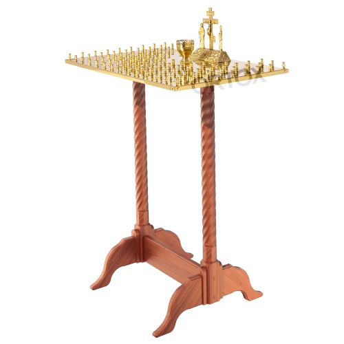 Панихидный стол на 70-100 свечей "Суздальский", цвет "кипарис", колонны фото 2