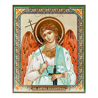 Икона Ангела Хранителя, бумага, УФ-лак, 10х12 см