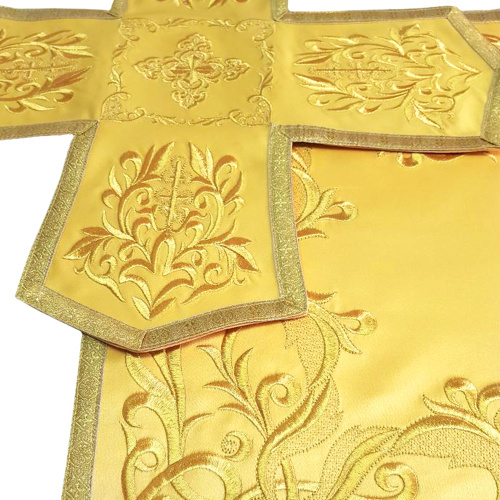 Покровцы и воздух, закладка для Евангелия вышитые желтые, шелк фото 7