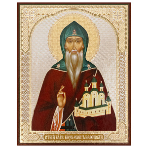 Икона благоверного князя Олега Брянского, МДФ (10х12 см)