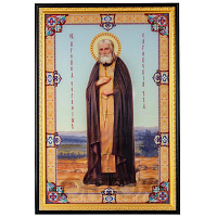 Икона большая храмовая преподобного Серафима Саровского, 80х117 см, УФ-печать на стекле, У-0135