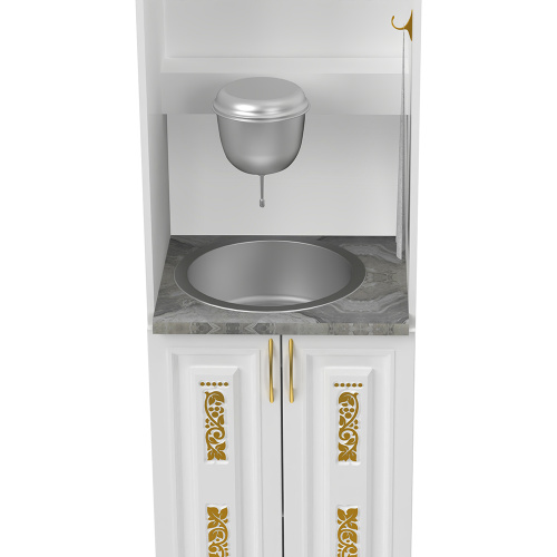 Шкаф под рукомойник "Суздальский" белый с золотом (поталь), 60х50х201 см фото 3 Шкаф под рукомойник "Суздальский" белый с золотом (поталь), 60х50х201 см фото 3