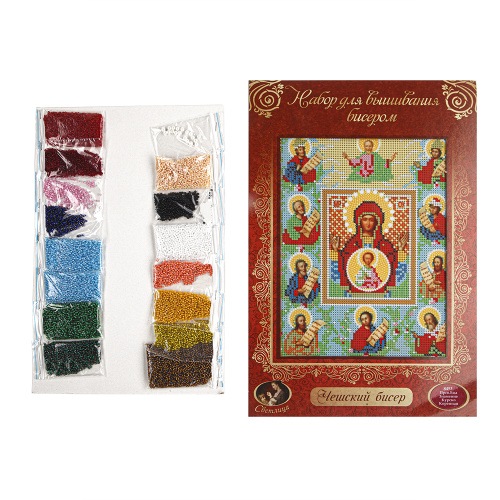 Набор для вышивания бисером "Икона Божией Матери "Знамение" Курская-Коренная", 19х24 см фото 2 Набор для вышивания бисером "Икона Божией Матери "Знамение" Курская-Коренная", 19х24 см фото 2