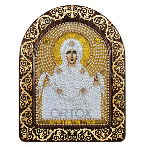 Набор для вышивания бисером "Икона Покров Пресвятой Богородицы", 13,5х17 см, с фигурной рамкой (7 цветов бисера)