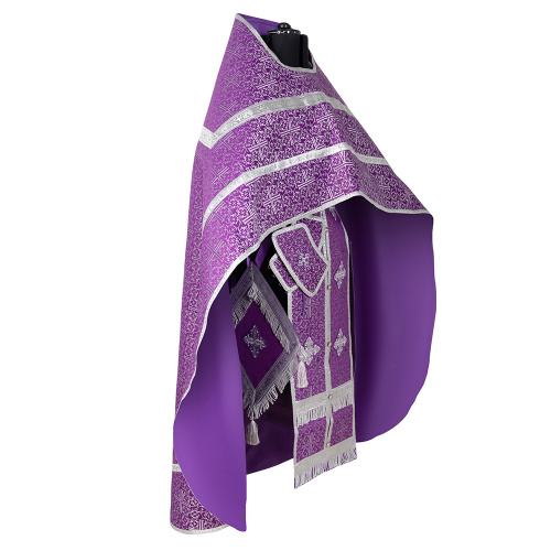 Иерейское облачение, парча "Афон", фиолетовое с серебром фото 2