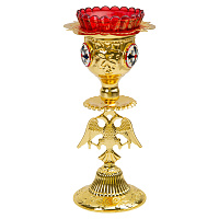 Лампада настольная, цинковый сплав, эмаль, 11,5х23,4 см