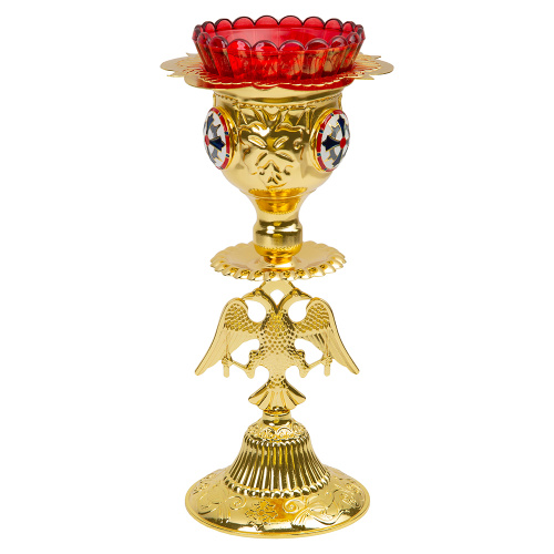 Лампада настольная, цинковый сплав, эмаль, 11,5х23,4 см