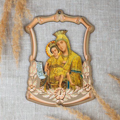 Икона Божией Матери "Достойно есть" подвесная, фанера, 12,5х17,5 см фото 2