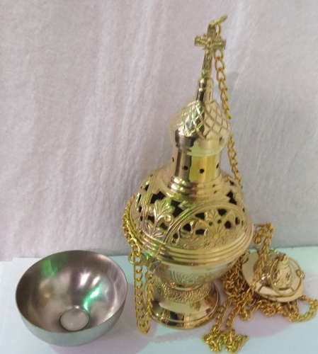 Кадило № 33, латунь, 13,4х27 см, №1, У 13-0113 фото 2