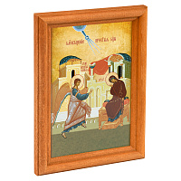 Икона Благовещения Пресвятой Богородицы в деревянной рамке, 12х1,5х17 см
