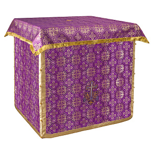 Облачение на престол фиолетовое, церковный шелк, 100х100х100 см (бахрома)
