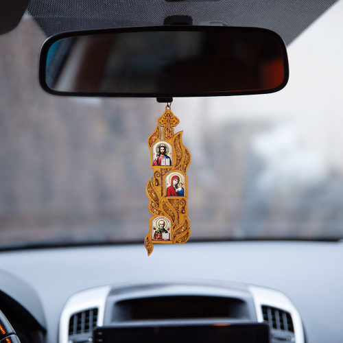 Подвеска в машину, янтарь, дерево, 4,5х15 см фото 4