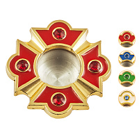 Мощевик врезной, цинковый сплав, с эмалью и камнями, Ø 39/17 мм, цвет в ассортименте