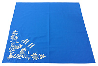 Плат для протирки Чаши голубой с вышивкой и инициалами, хлопок, 75х70 см