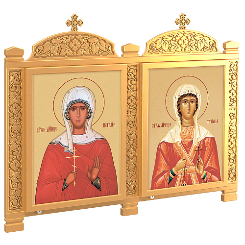 Киот настенный "Суздальский", цвет "золото", два модуля