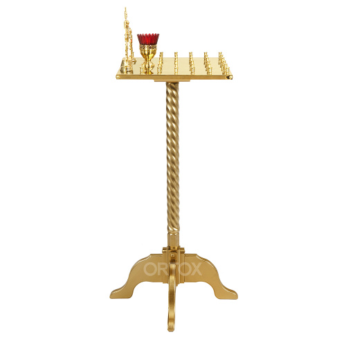 Панихидный стол на 36-50 свечей "Курский", позолоченный, колонна фото 4