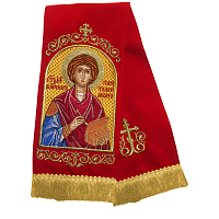 Закладка для Евангелия вышитая с иконой великомученика и целителя Пантелеимона, 160х14,5 см