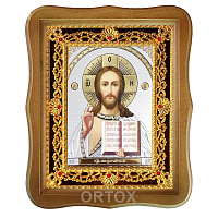 Икона Спасителя "Господь Вседержитель", 22х27 см, фигурная багетная рамка №3