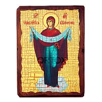 Икона Божией Матери "Покров Пресвятой Богородицы", 13х17 см, под старину