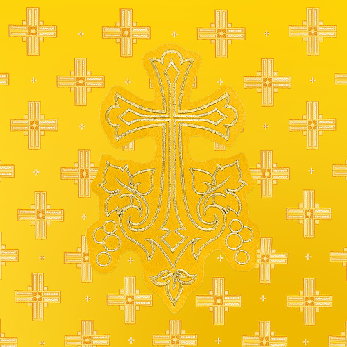 Облачение на престол с пеленой, шелк "Святительский", желтое с золотом фото 5