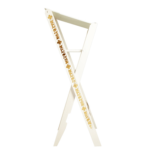 Аналой раскладной "Суздальский" белый с золотом (поталь), с полкой, высота 123 см фото 3