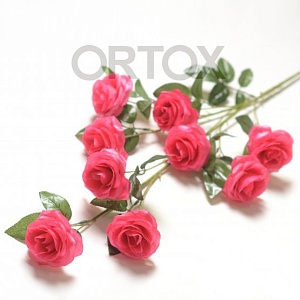 Цветы искусственные "Ветка розы" №3, цвета в ассортименте (малиновый)