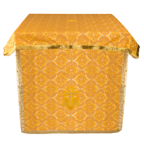 Облачение на престол желтое, церковный шелк, 100х100х100 см фото 2