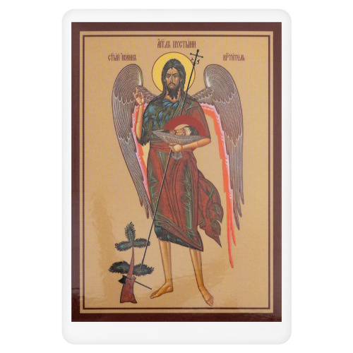 Икона Иоанна Пророка, Предтечи и Крестителя Господня, 6х8 см, ламинированная фото 2
