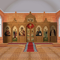 Иконостас одноярусный (Республика Коми), светлый, 608х347х16 см