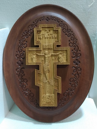 Настенное панно "Крест восьмиконечный", 53х67 см, ольха, У-0880 фото 2