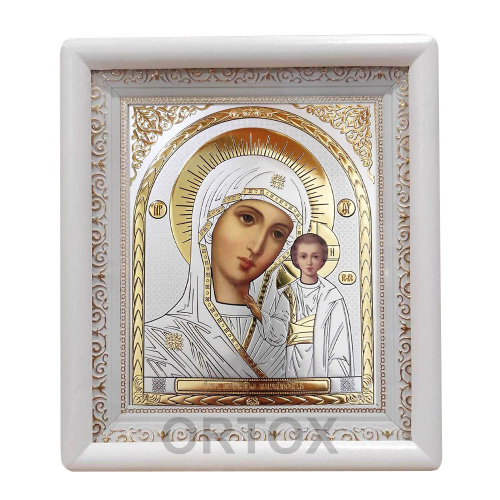 Икона Божией Матери "Казанская", 21х24 см, прямая багетная рамка, У-0085