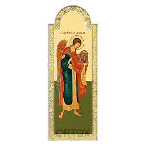 Диаконская дверь к "Суздальскому" иконостасу, цвет "белый с золотом (поталь)", 198х76х8 см (Северная (левая), сосна)