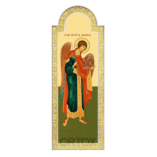 Диаконская дверь к "Суздальскому" иконостасу, цвет "белый с золотом (поталь)", 198х76х8 см