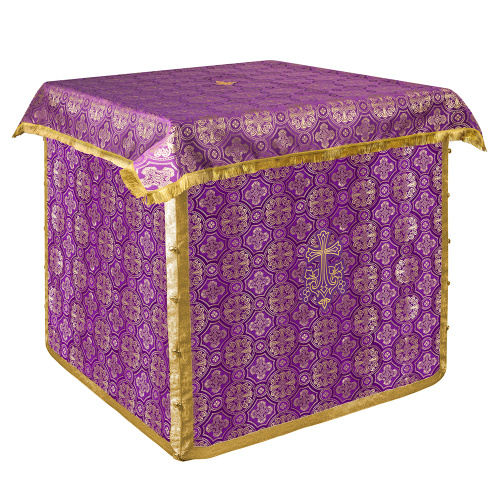 Облачение на престол с пеленой, шелк "Горненский", фиолетовое с золотом