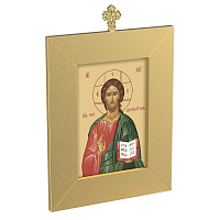 Рамка с крестом позолоченная, для печатных икон