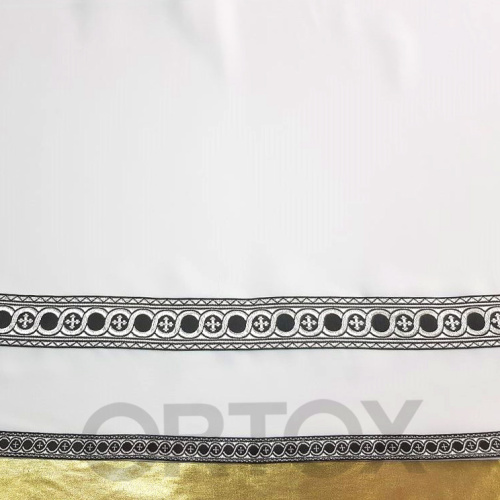 Подризник белый с черно-белым галуном, мокрый шелк фото 2