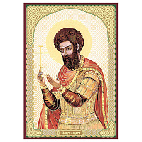 Икона великомученика Феодора Стратилата, МДФ, 6х9 см