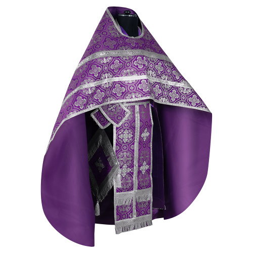 Иерейское облачение, шелк "Горненский", фиолетовое с серебром фото 2 Иерейское облачение, шелк "Горненский", фиолетовое с серебром фото 2